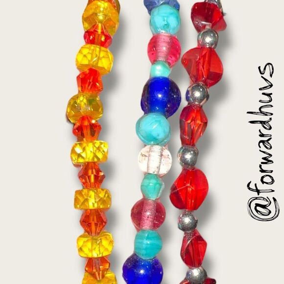 Set of 3 Glass Bead Stretch Bracelets - Picture 5 of 8